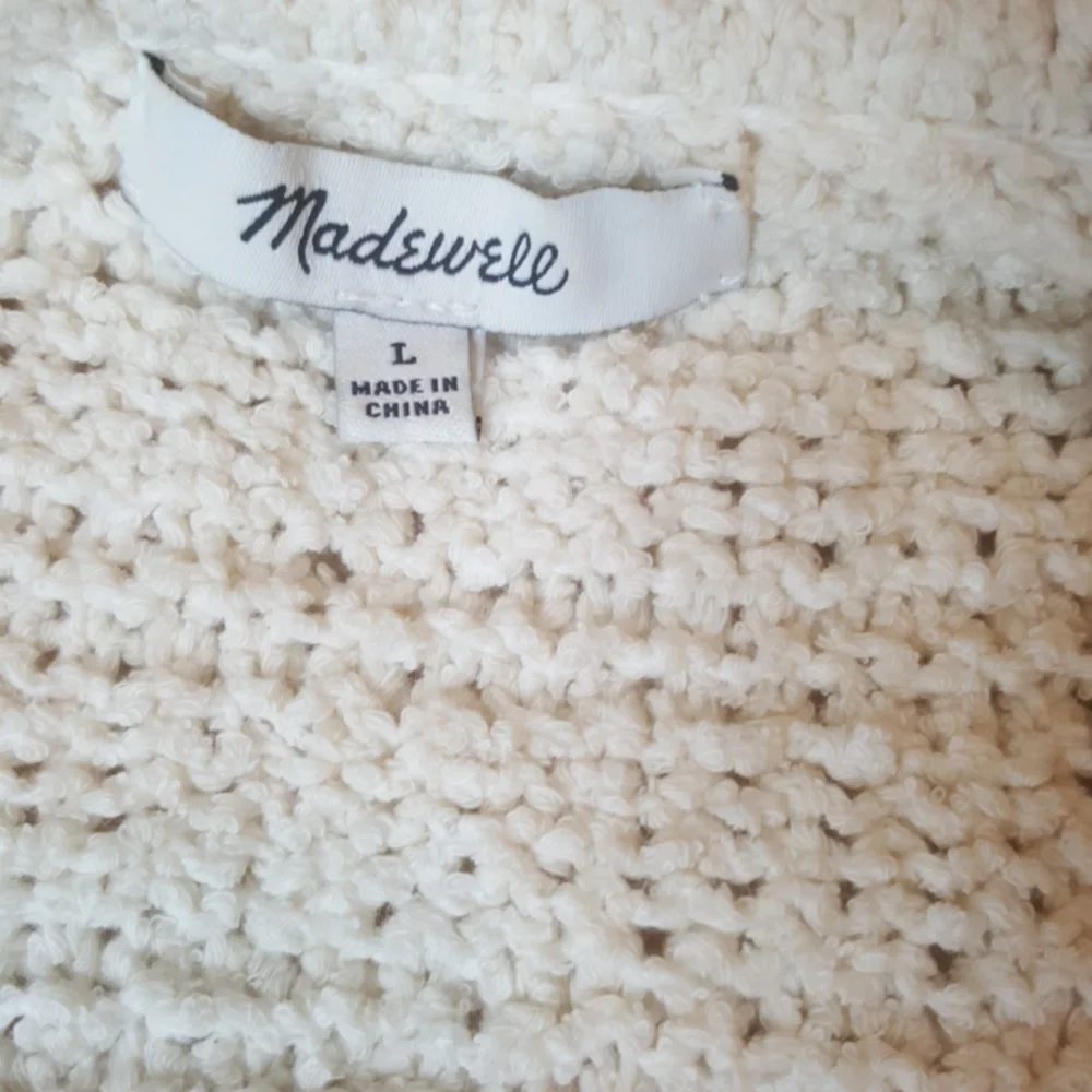 Madewell BRONSON Chunky Neutral Cardigan Sweater Sz L